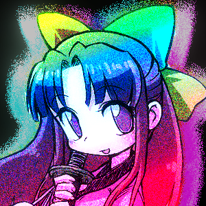 colorful modified image of an illustration of windows 95-tan, artist unknown.
